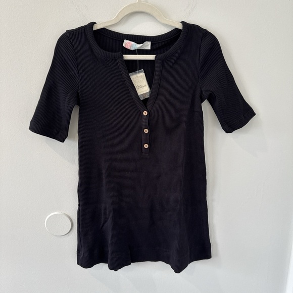 NWT FREE PEOPLE JANE SHIFT MINI DRESS XS BLACK - Picture 4 of 6